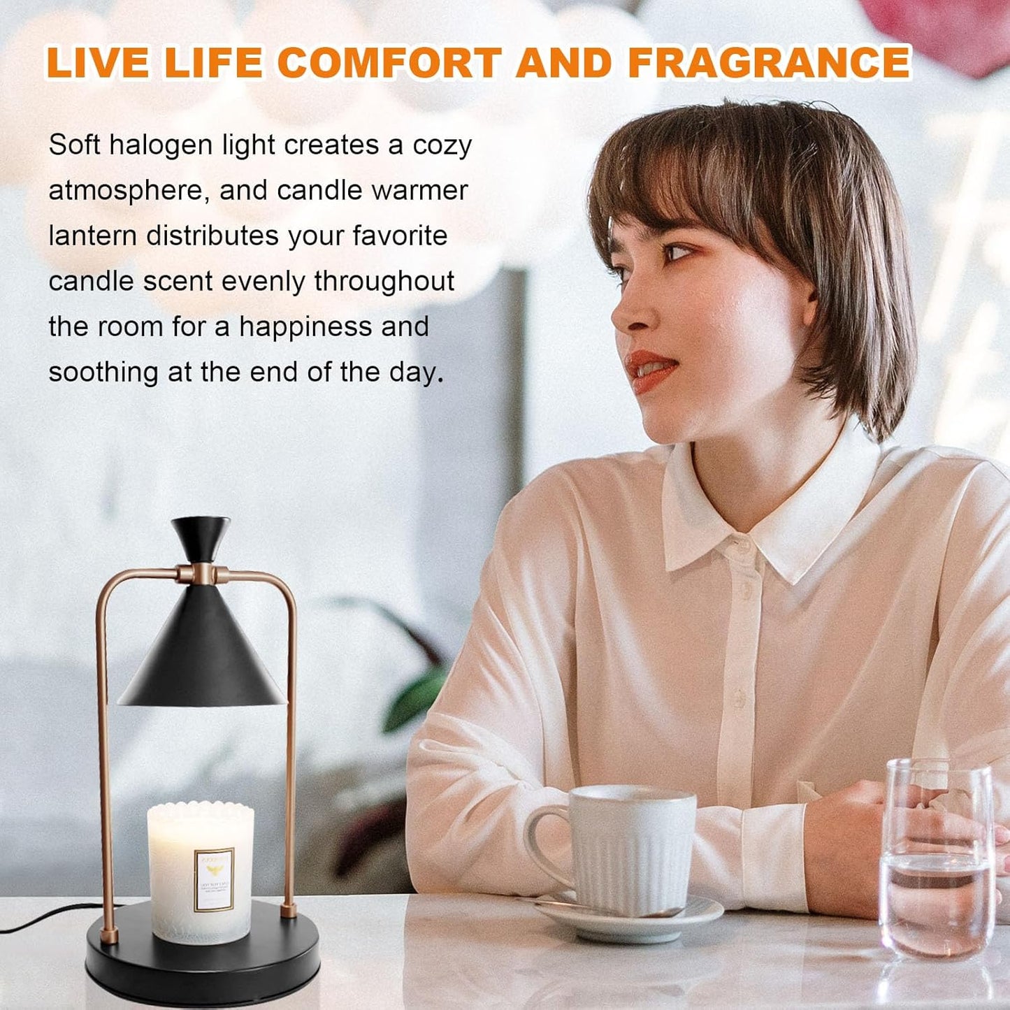 Candle Warmer Lamp with Timer & Dimmer Electric Candle Lamp for Jar Candles
