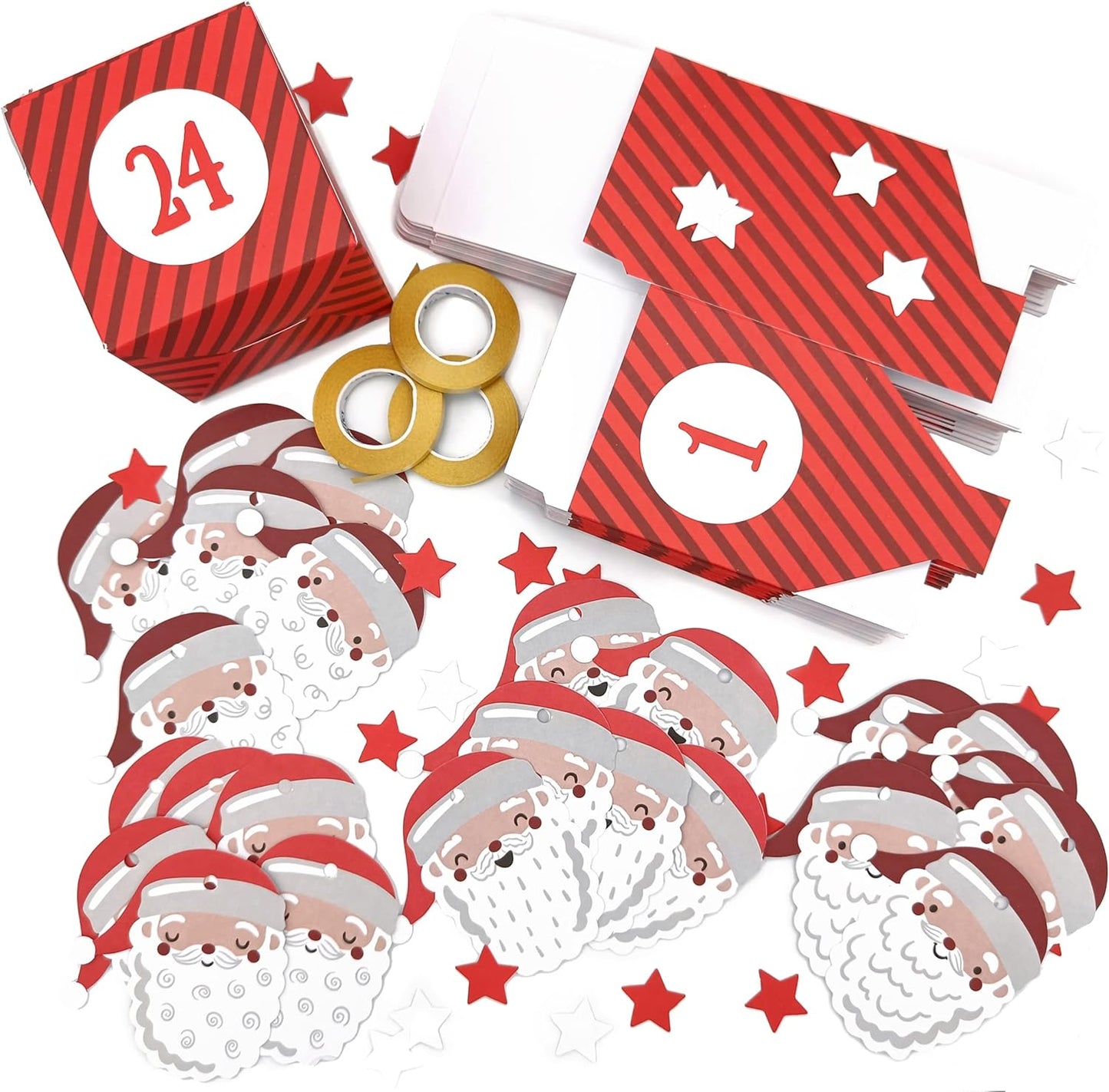 The Heritage Press DIY Christmas Box Advent Calendar Kit with Printed Numbers for Family and Friends
