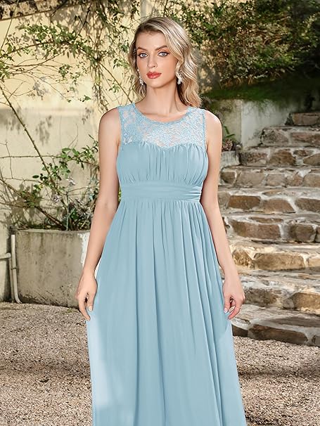 Women's Vintage Chiffon Evening Dress (Size: XS Colour: Blue)
