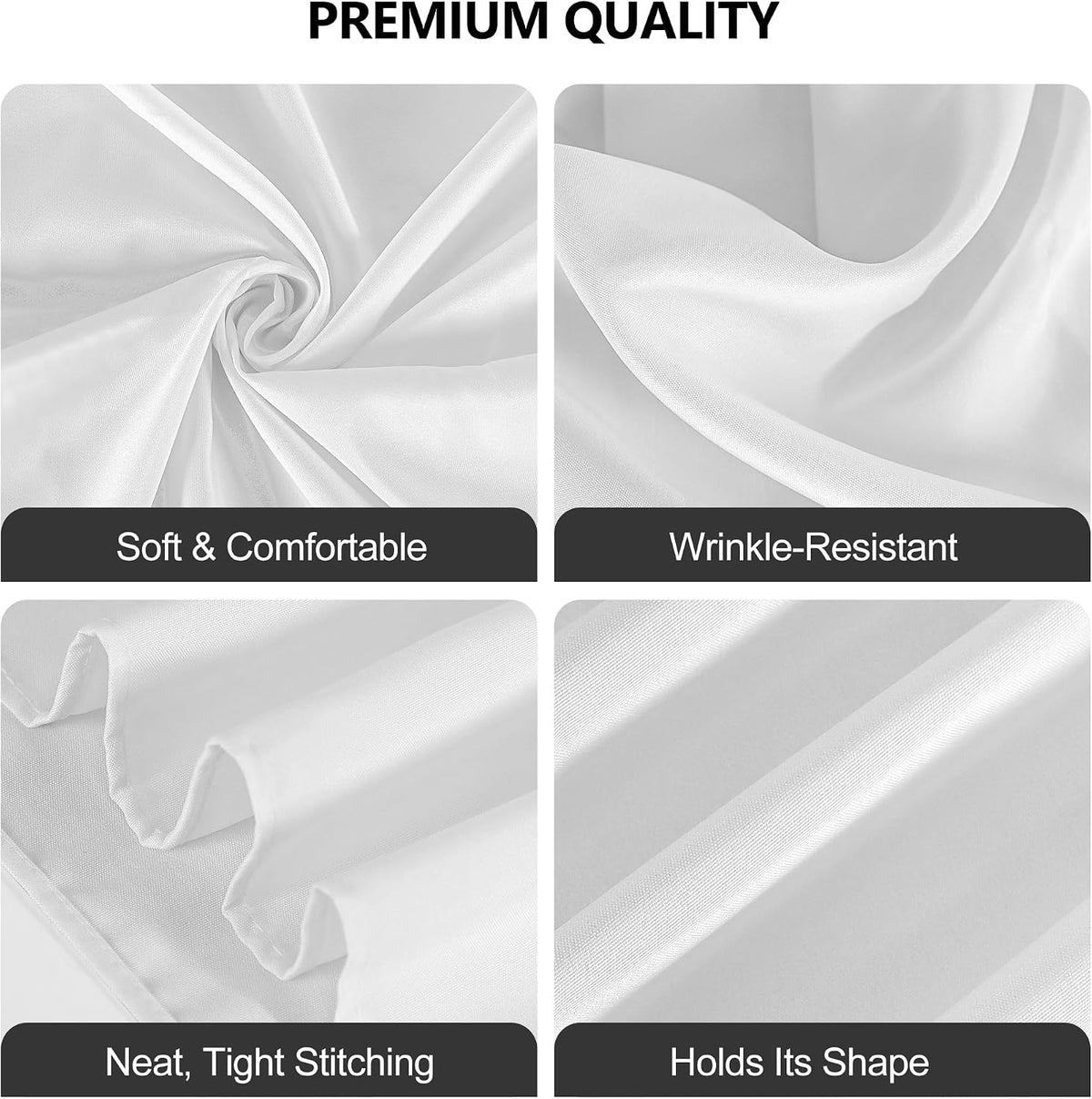 White Table Cloth Wipe Clean, 140x240cm Tablecloths Rectangular with 8 Tablecloth Clips