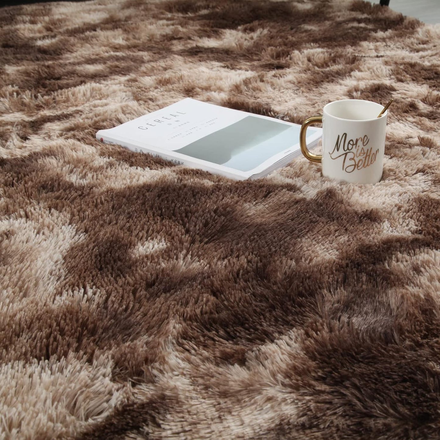 Ailife Area Rug 120X180CM Brown Soft Fluffy Plush Carpets