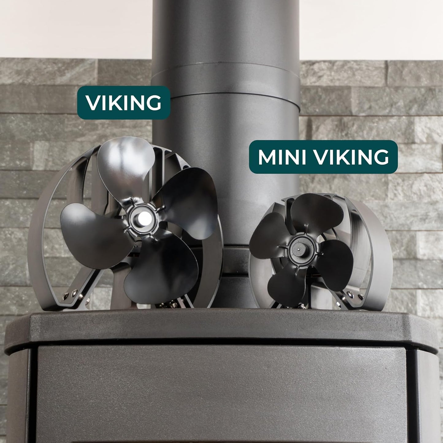 Mini Viking Air Stove Fan 4-Blade Heat Powered Fan