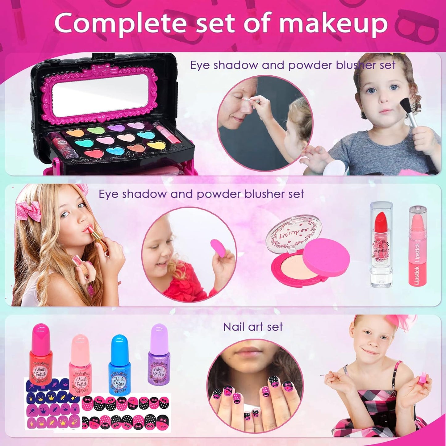 Kids Makeup Sets for Girls - Safe and Washable