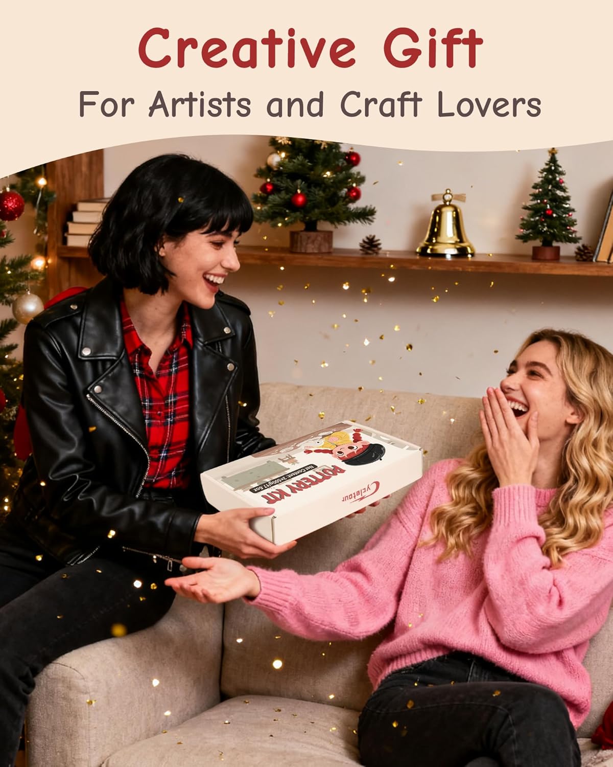 Cycletour air dry clay pottery kit presented as a creative gift for artists and craft lovers