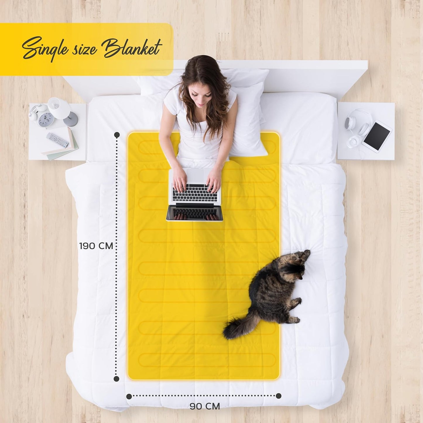 Air Pro single electric blanket fitted on a bed, perfect for cosy comfort and warmth