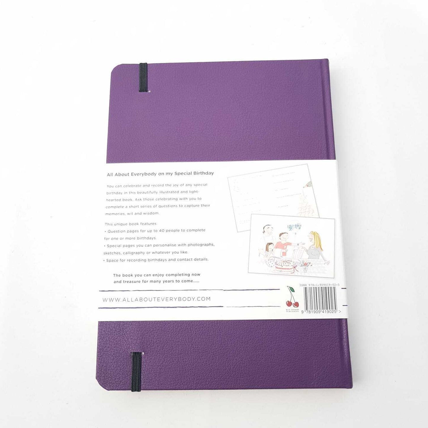 Purple All About Everybody Birthday Book with Illustrated Pages for Special Memories