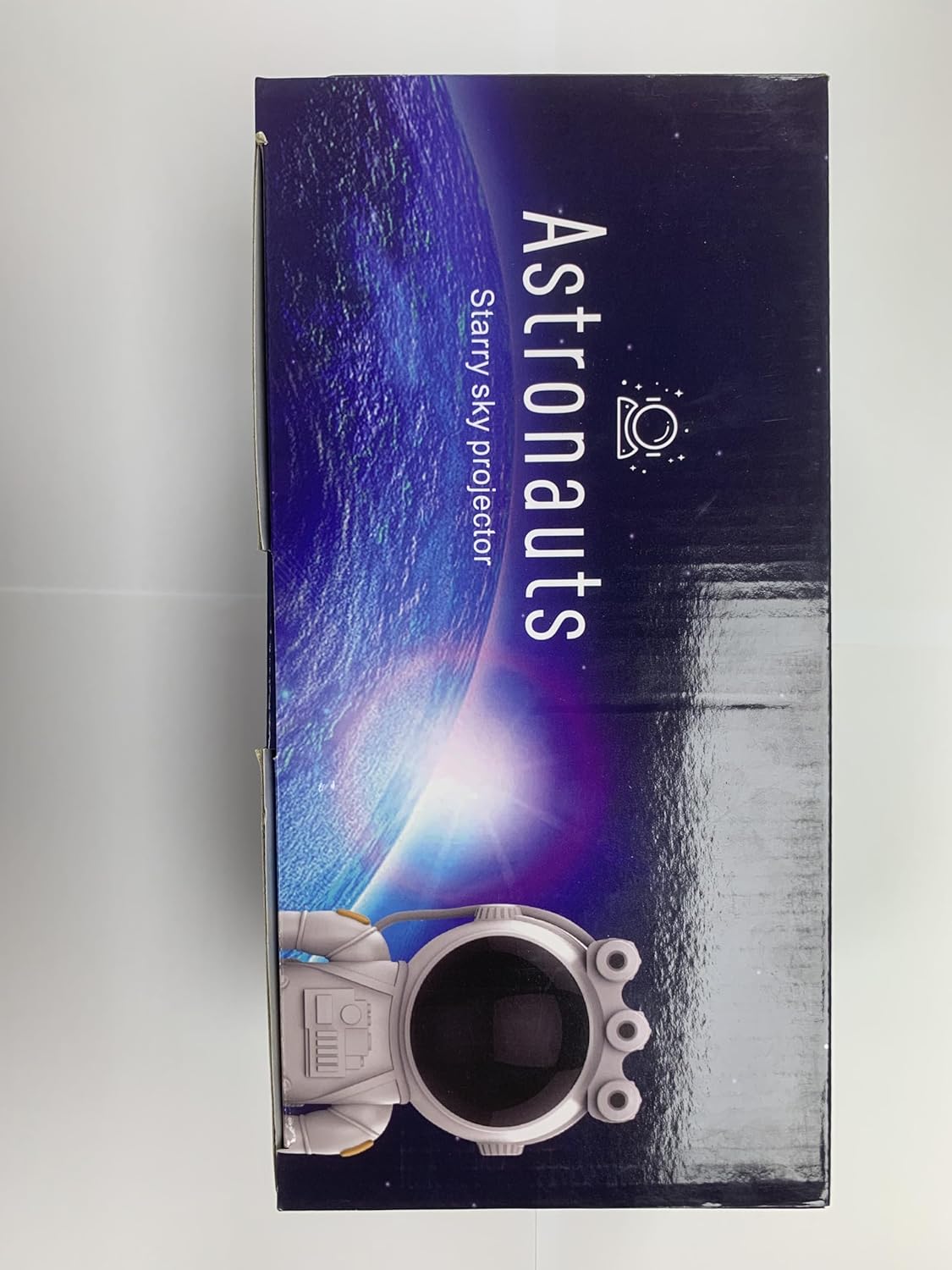 SZPACMATE astronaut galaxy star projector box showing a starry sky design and colourful projection