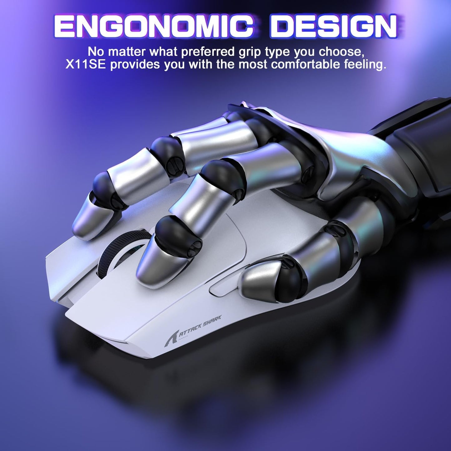 Attack Shark X11SE Ergonomic Gaming Mouse with Comfortable Grip for Enhanced Performance