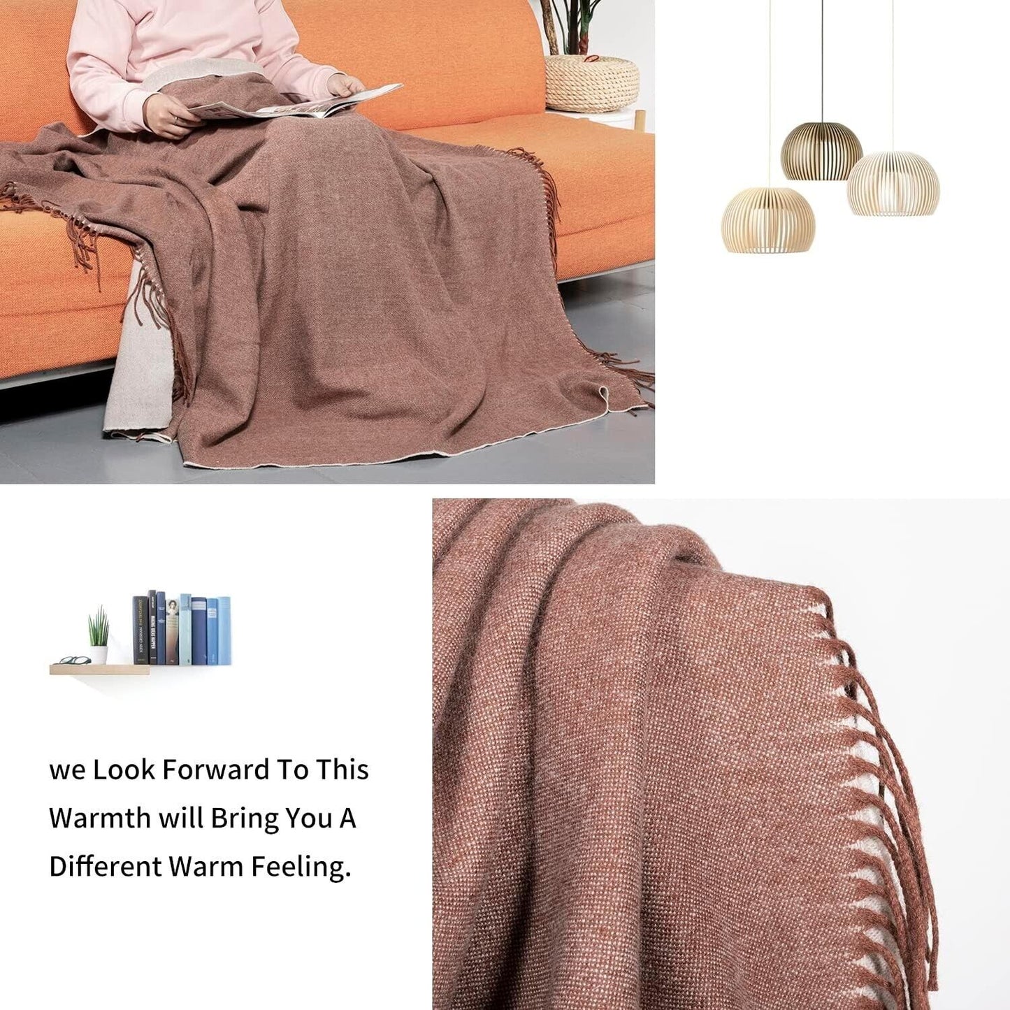 Australian wool throw blanket draped on a sofa for a cozy and warm home atmosphere