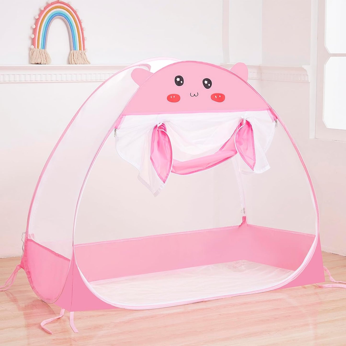 ZIQINPSQ Baby Crib Tent to Stop Climbing, Pink Tent with Soft Material for Safe Sleep Environment