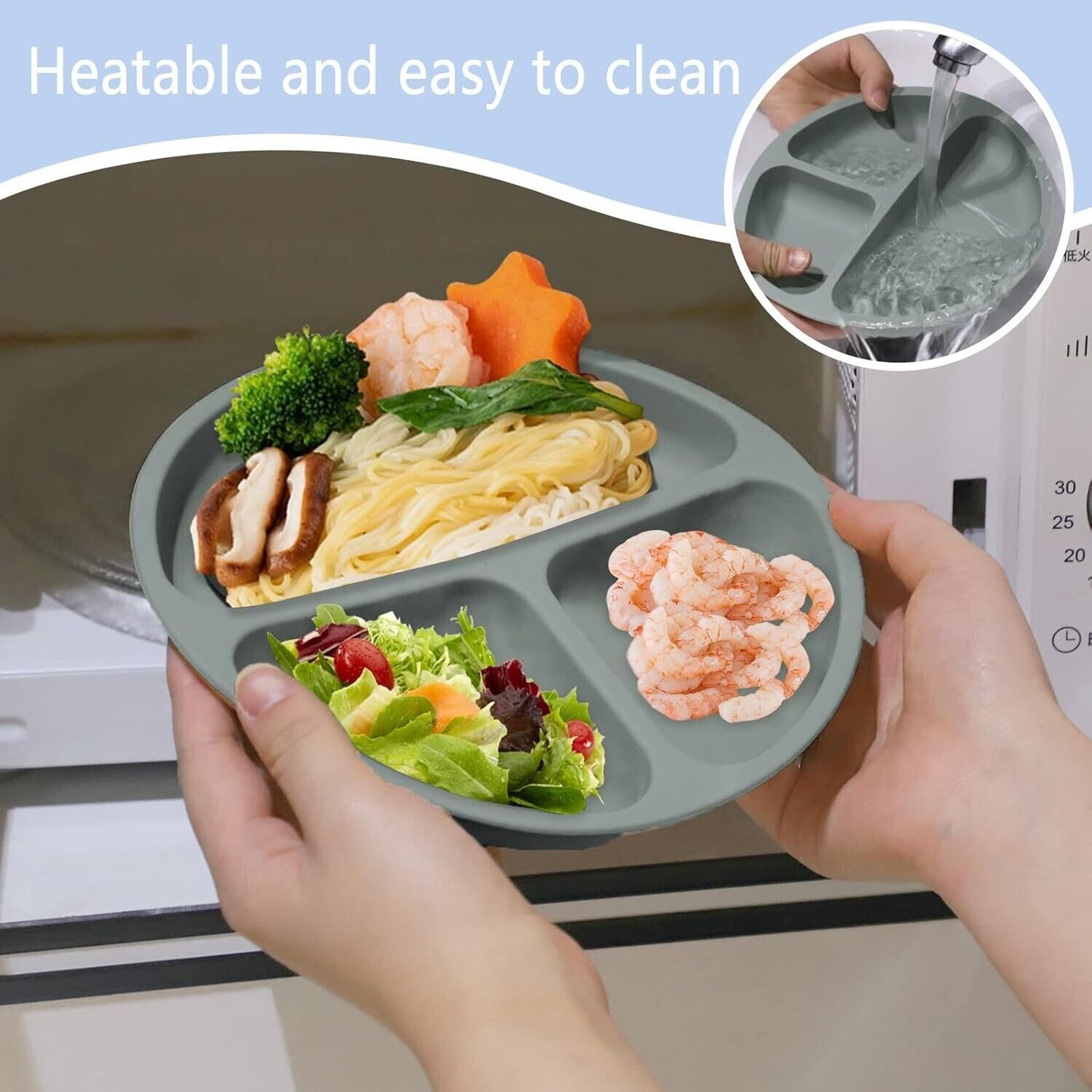 Microwave-safe divided plate by The Trading Warehouse, ideal for easy meals and quick cleaning