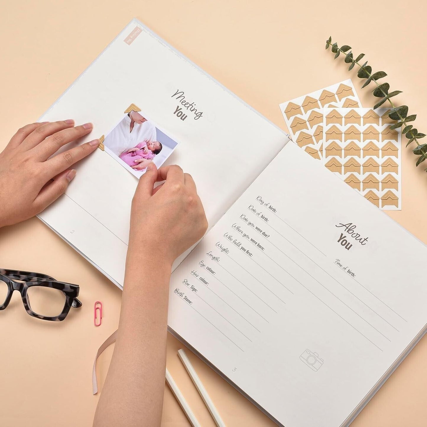 Gateway22 baby journal first steps with photo slots and sections to record baby's milestones and memories