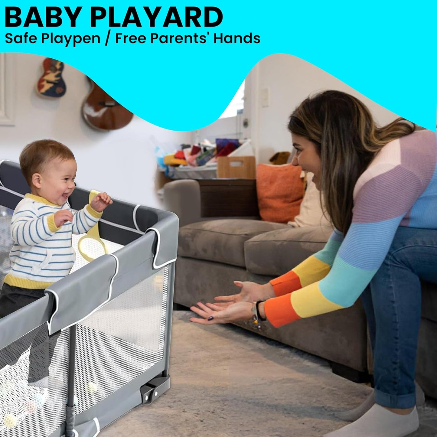 Plurimo baby playpen 127x127cm offers a safe space for play and keeps parents' hands free