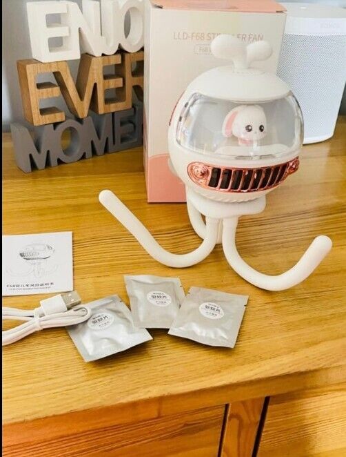Cuifuli baby pushchair cooling fan with cute design, USB charging and flexible positioning for comfort