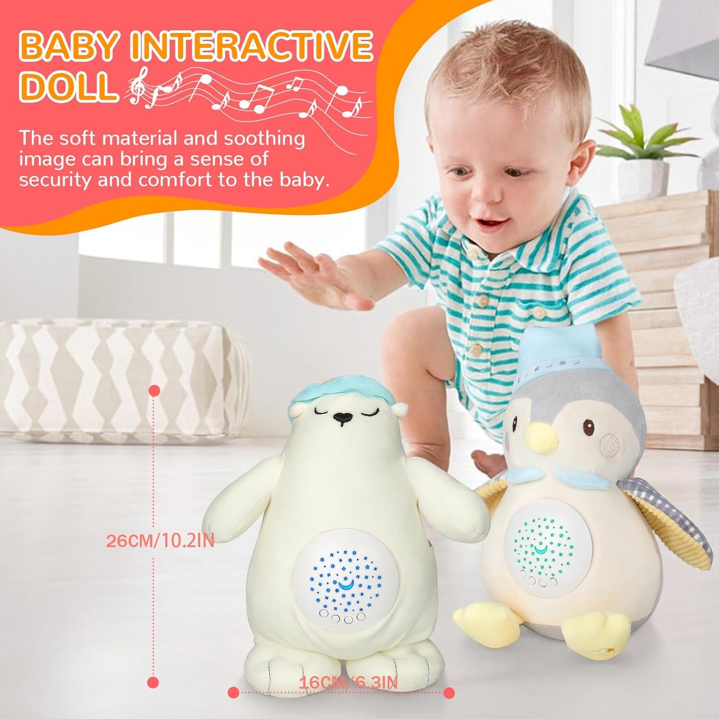 EAQ baby sleep aid soother interactive doll with soothing sounds for comfort and security