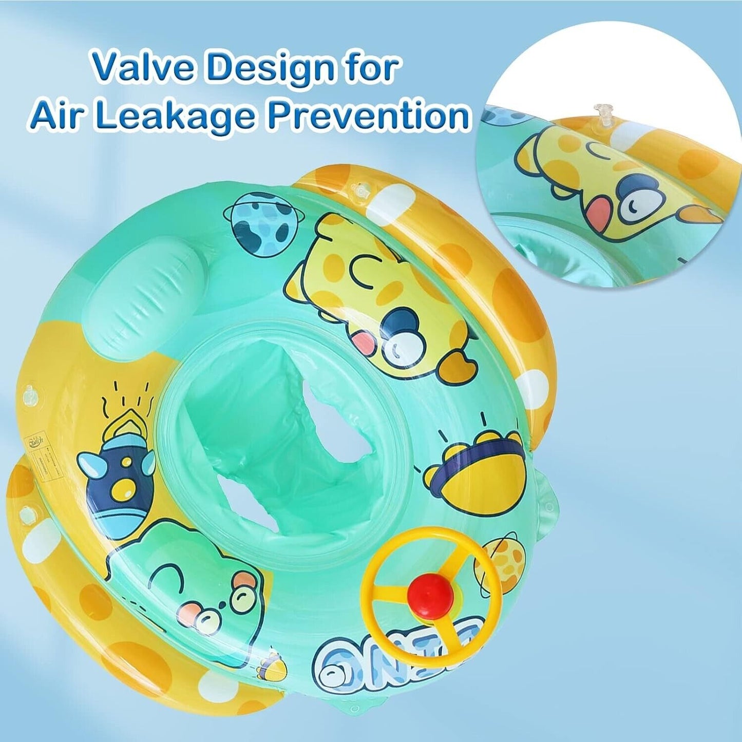 Bravepal baby swimming float with seat featuring a valve design for air leakage prevention