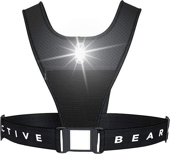 Bearactive LED running vest with lights for visibility during night activities