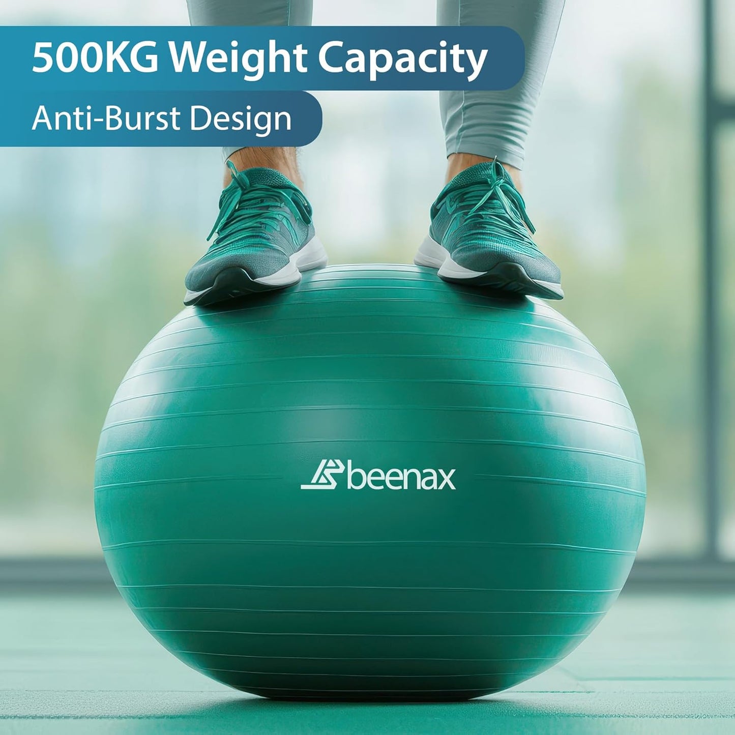 Beenax pregnancy exercise ball with anti-burst design and 500KG weight capacity for safe workouts