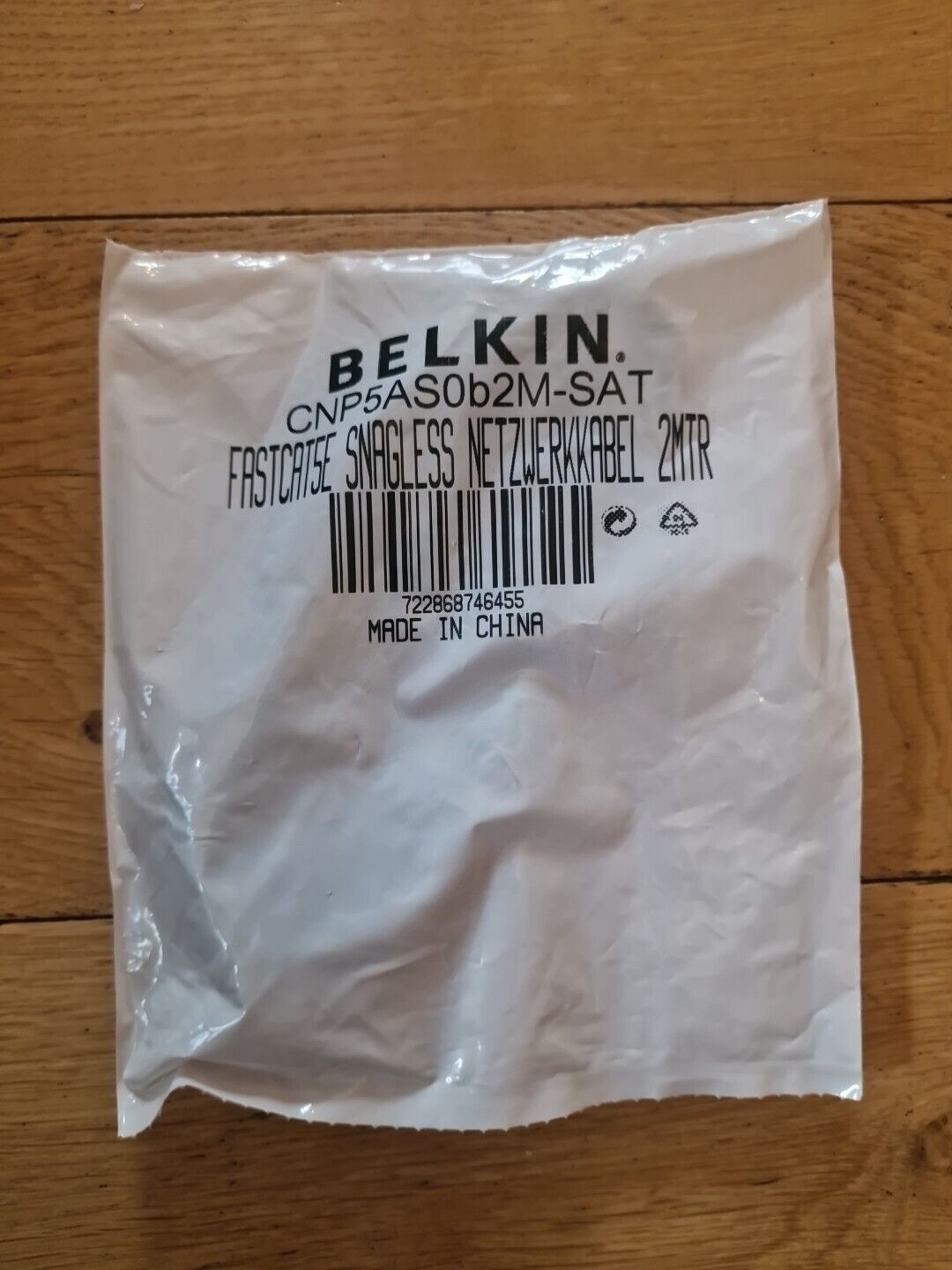 Belkin Fastcat 5e Ethernet cable packaging designed for high-speed internet connectivity