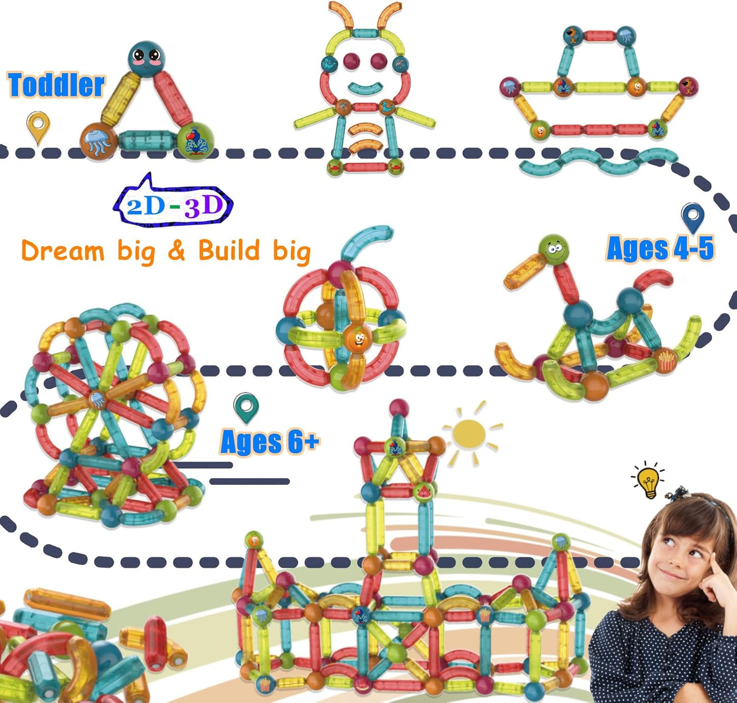 Children playing with BINZKBB magnetic glow in the dark building blocks, showcasing creative designs and fun activities