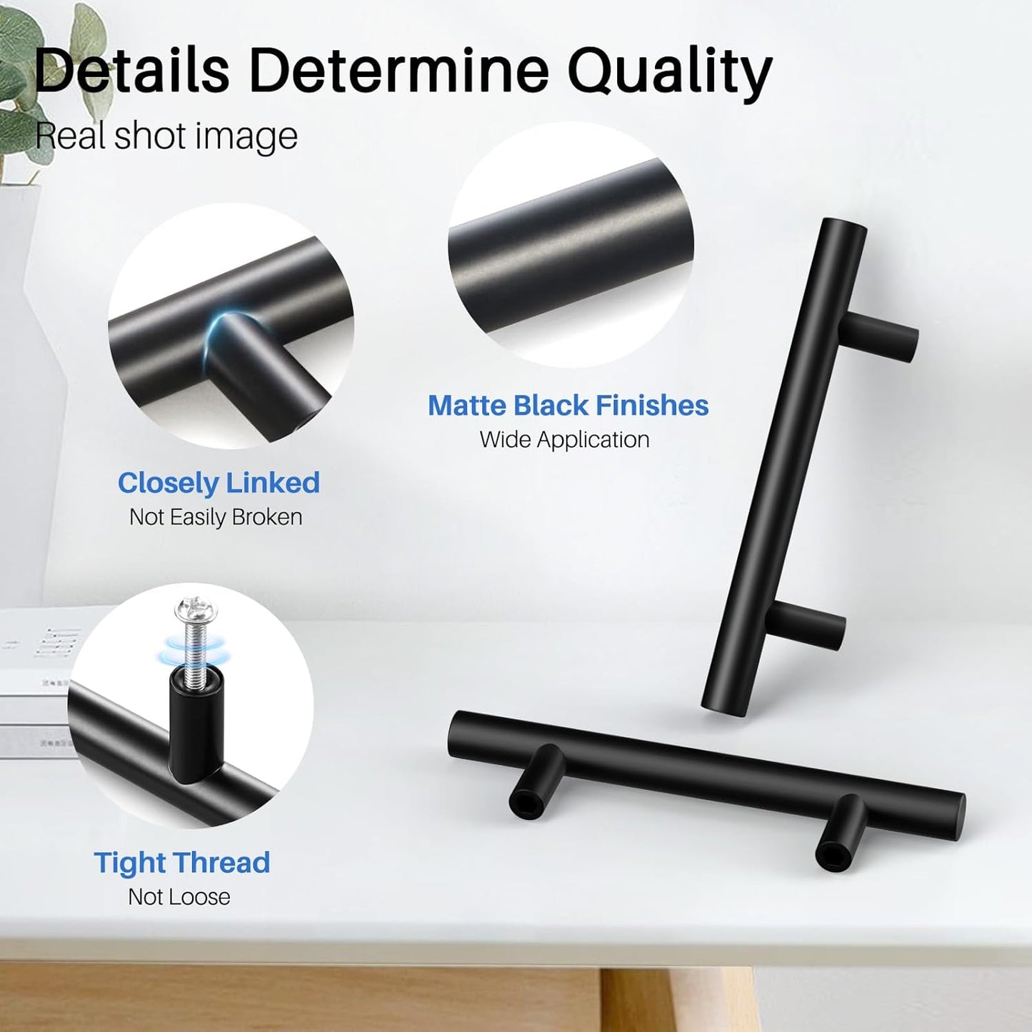 ARANA black kitchen cupboard handles 64mm with matte finishes for stylish decor and easy installation