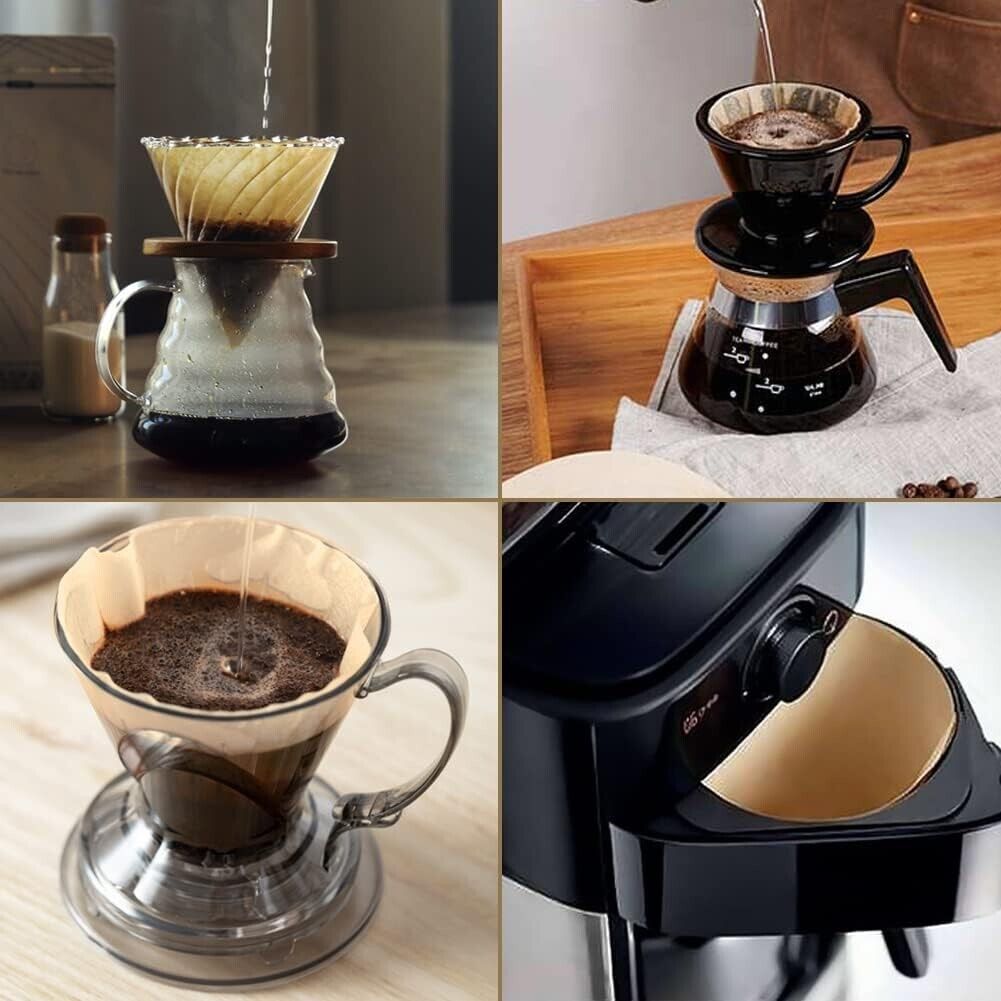 ByKitchen disposable coffee filters for drip coffee in use with a glass coffee brewer and coffee pot