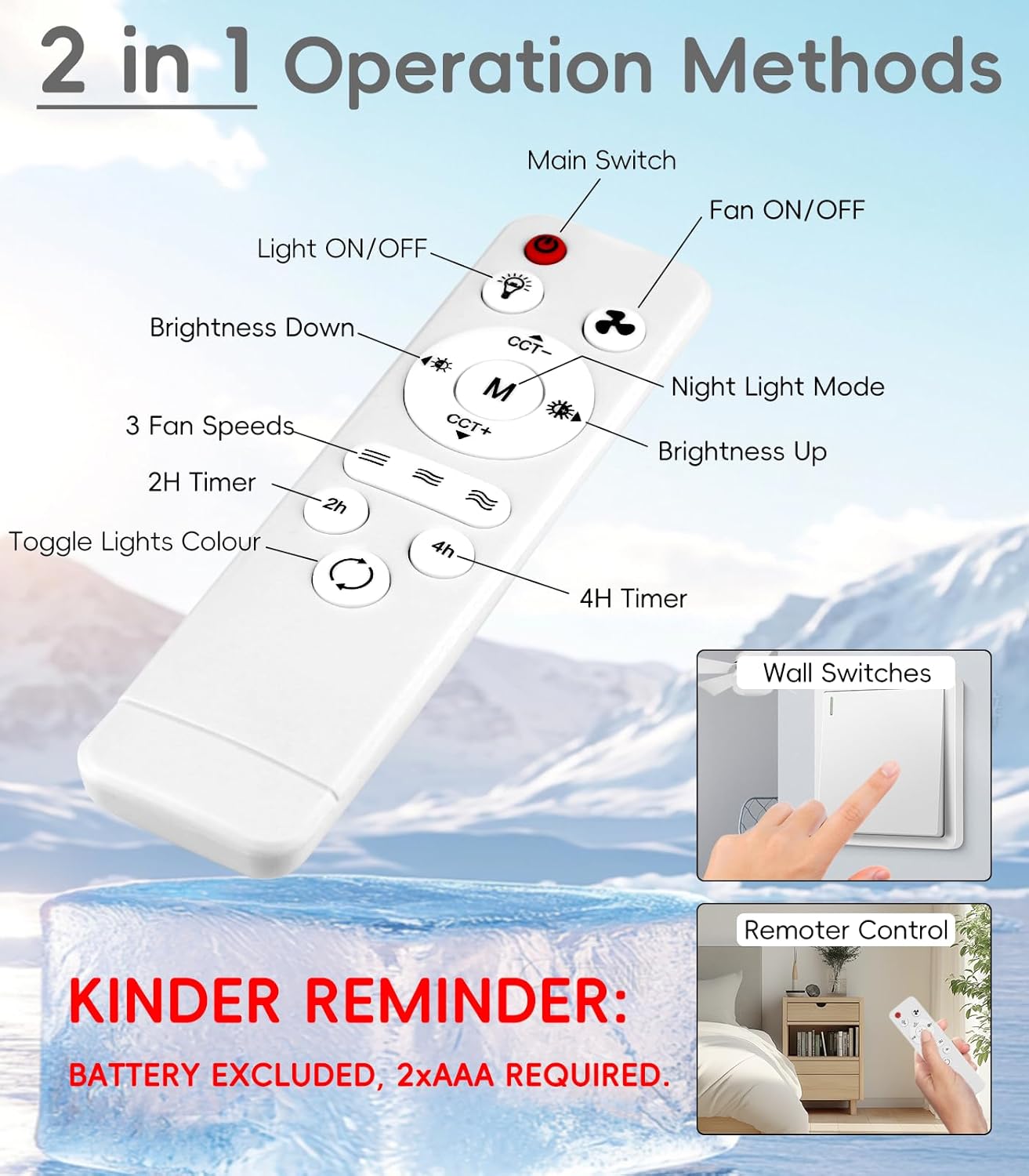 Alljia ceiling fan with lights and remote control features for convenient operation and adjustable brightness