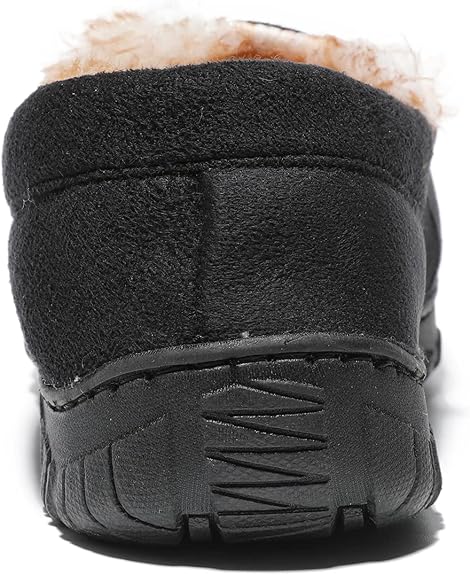 FUPPIA children's moccasin slippers in black with soft lining for comfort and warmth