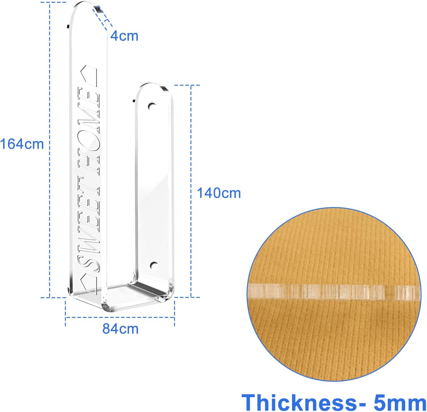 Clear acrylic curtain holdbacks with sleek design for secure curtain styling and easy installation