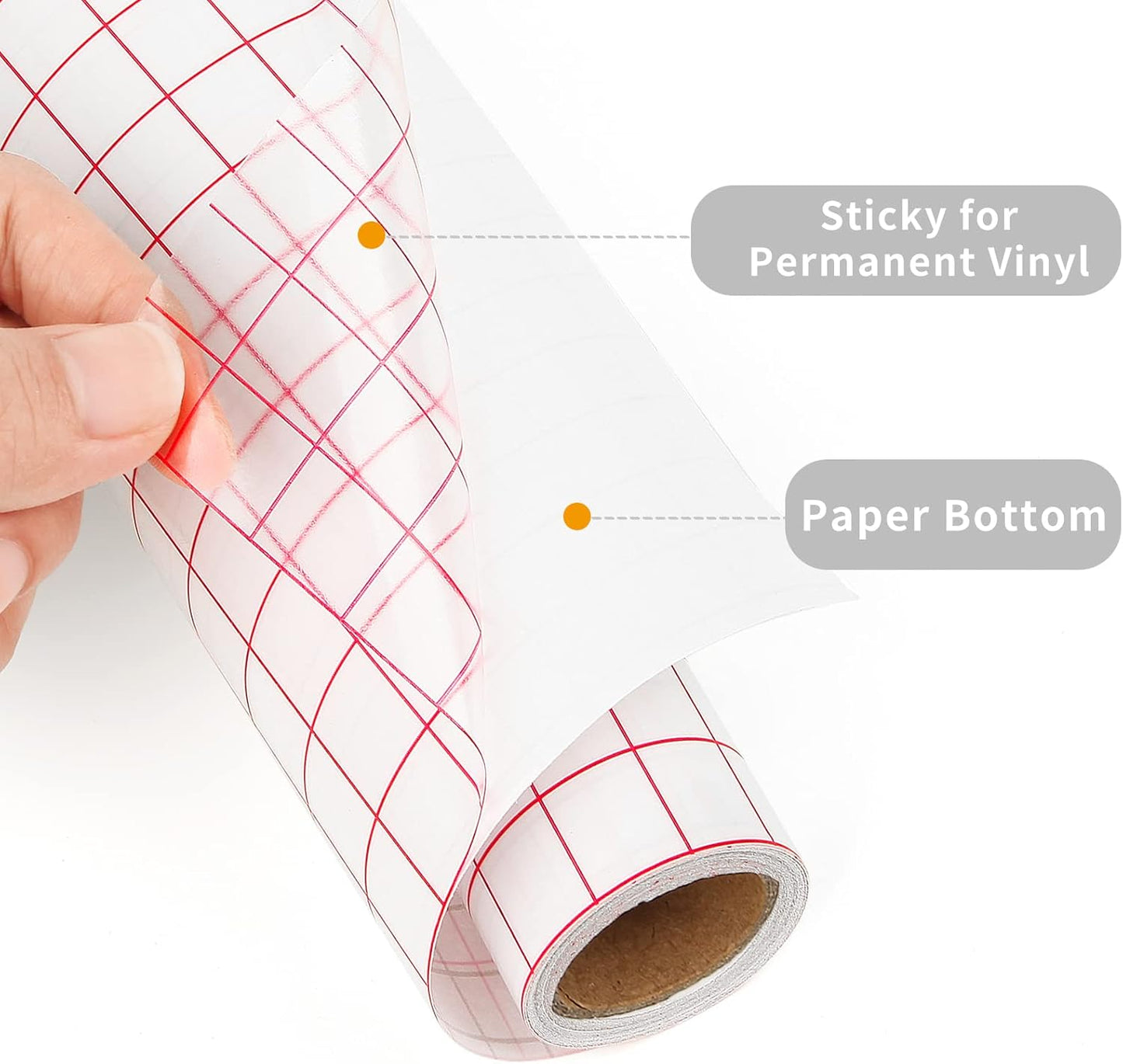 IModeur clear transfer tape for vinyl with grid pattern, ideal for easy application of vinyl designs