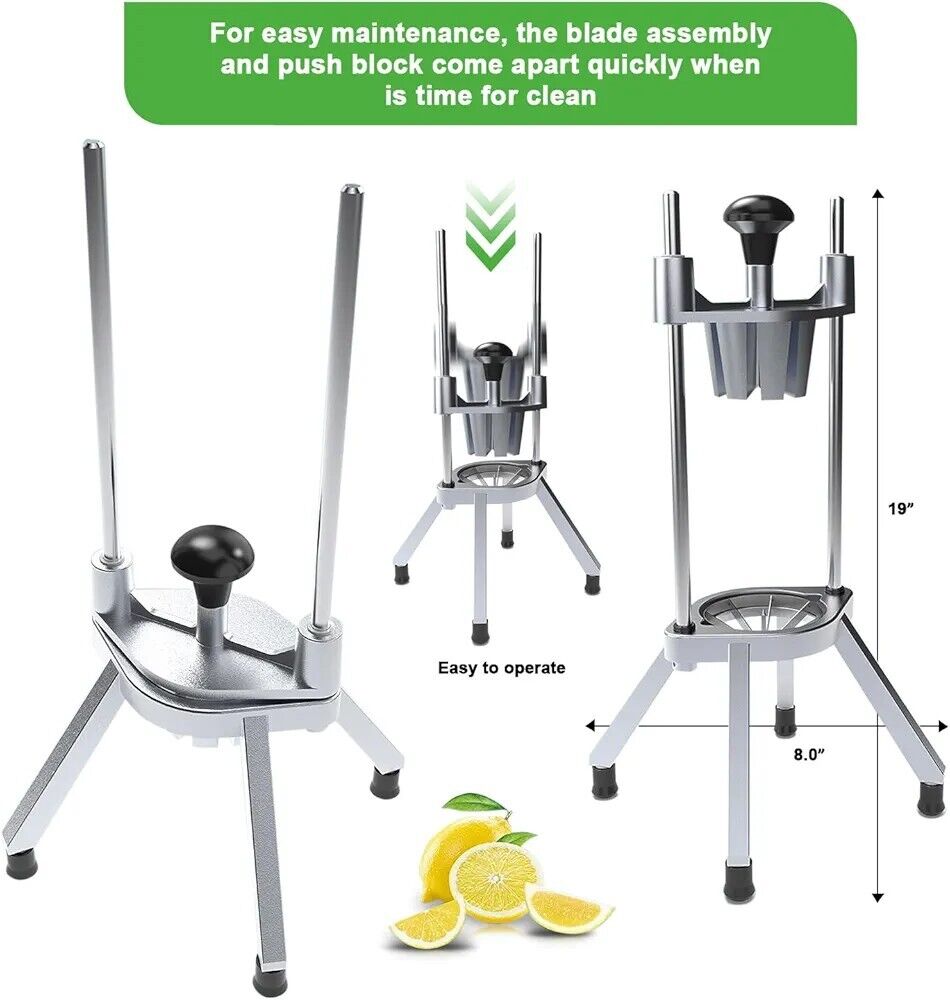 Maggica commercial lemon cutter with removable blade assembly for easy cleaning and operation
