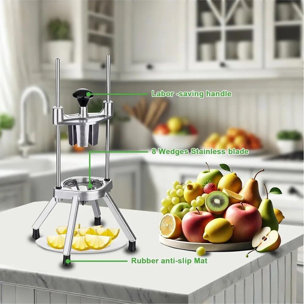Maggica commercial lemon cutter with stainless steel blades and anti-slip mat for efficient fruit cutting