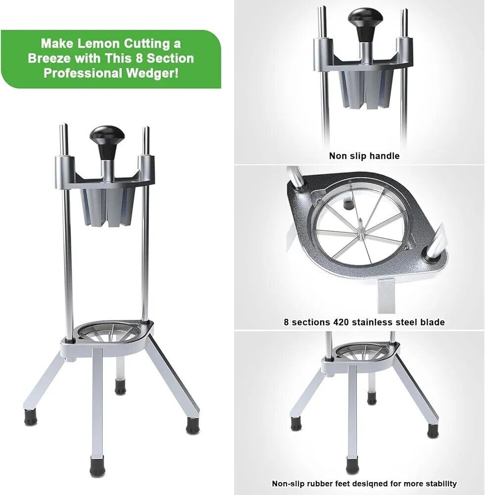 Maggica commercial lemon cutter featuring non-slip handle and 420 stainless steel blade for efficient slicing