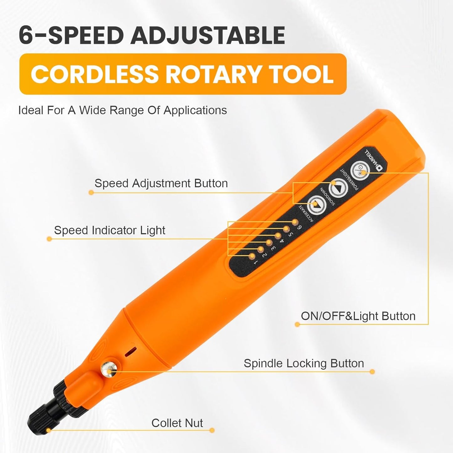 HARDELL cordless rotary tool kit 4V with adjustable speed for versatile home projects