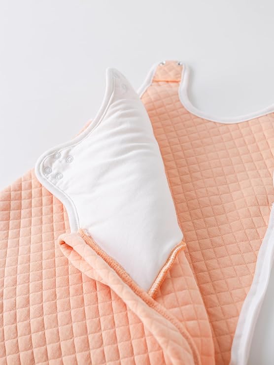 Babygator cotton baby sleep sack 1.2 tog in soft peach with quilted design for comfort and warmth