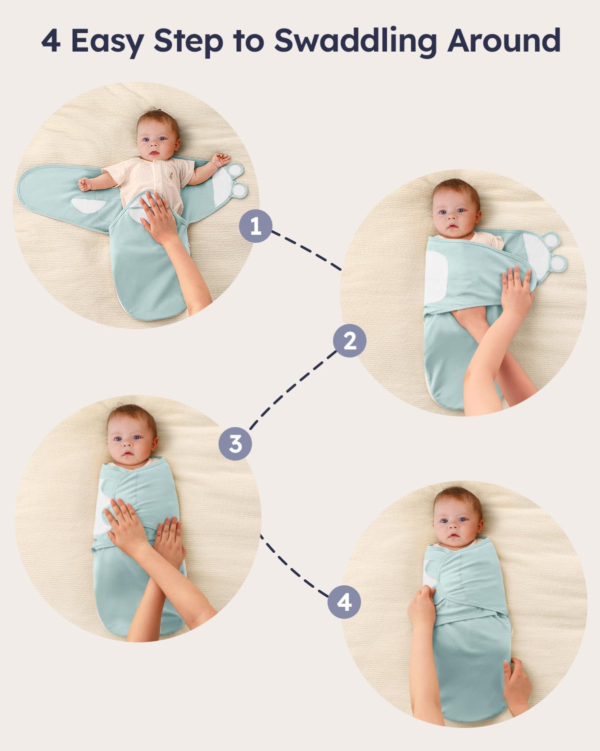 Step-by-step guide to using cotton baby swaddles with zipper for peaceful sleep