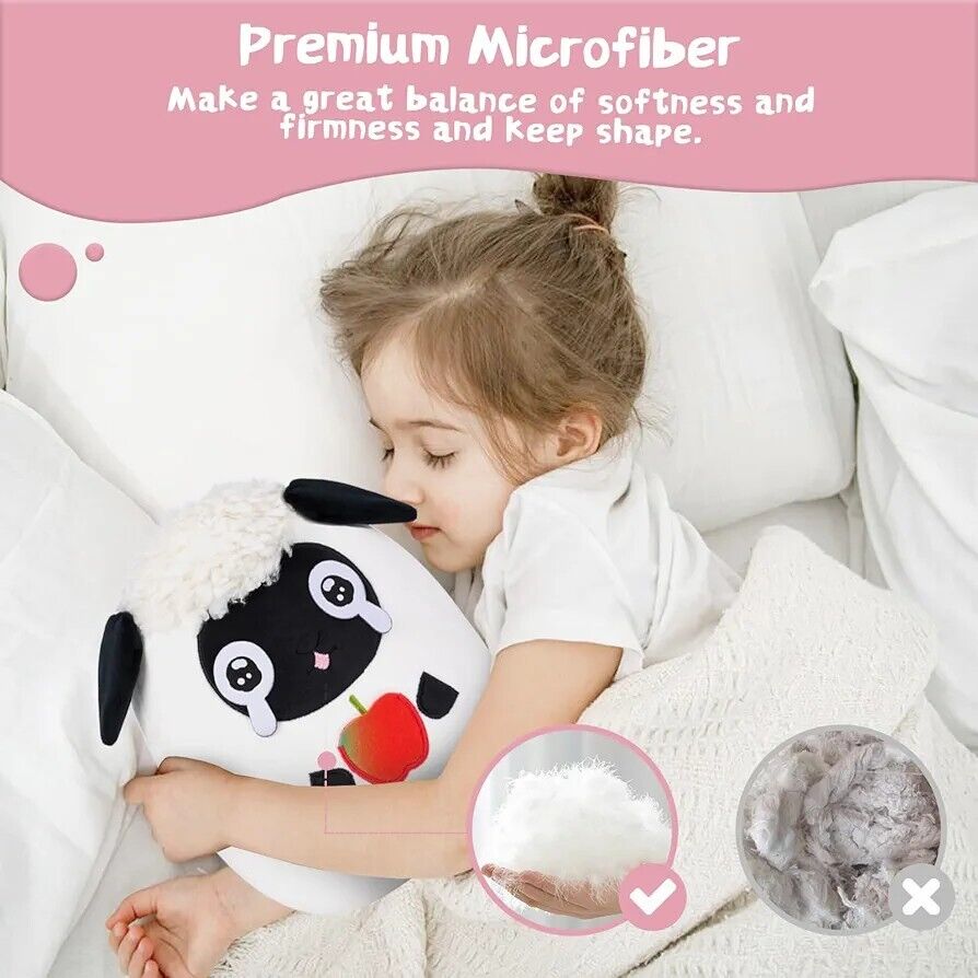 Cute sheep plush toy made from premium microfiber, perfect for comforting and snuggling children