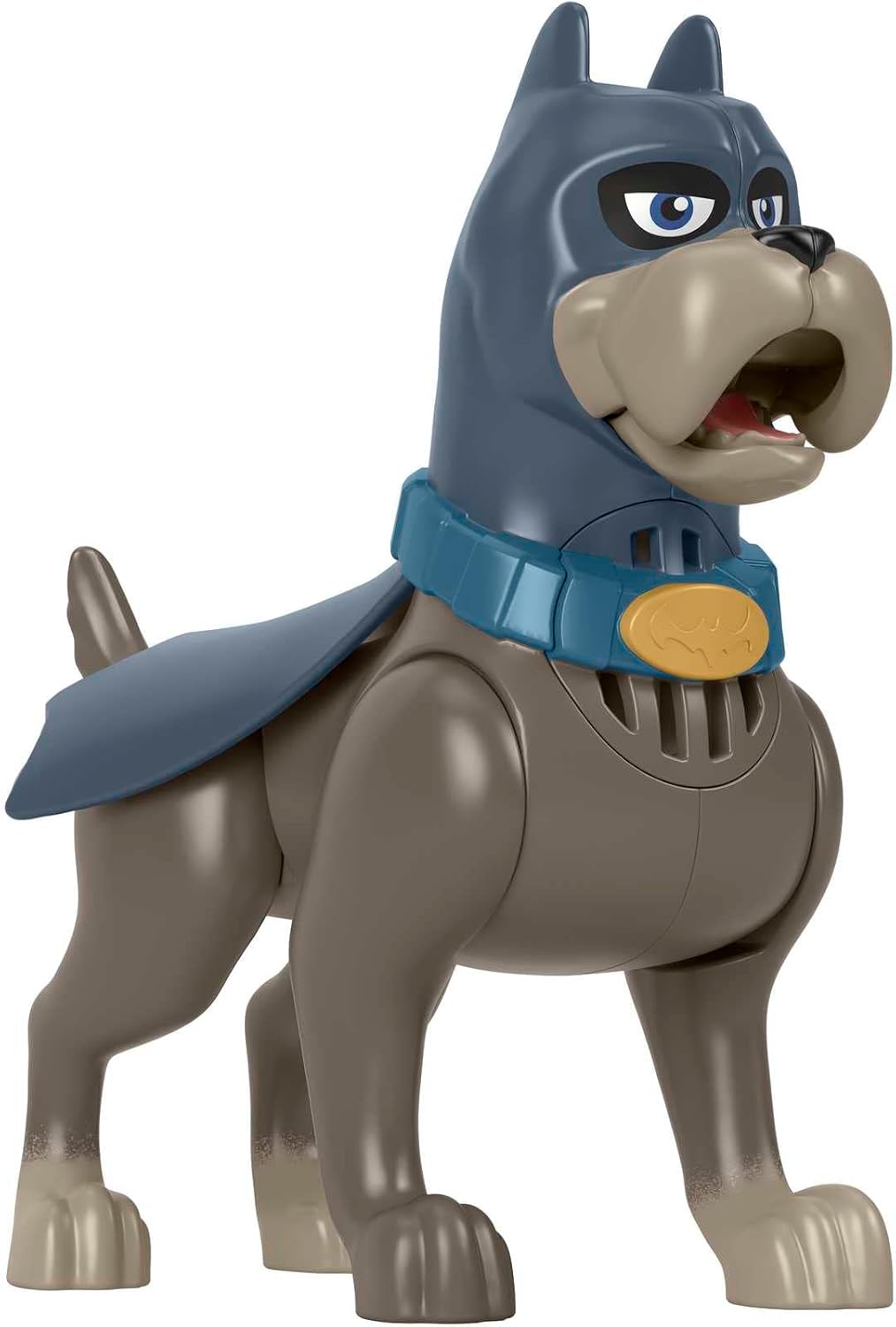 Fisher-Price DC Super Pet League Ace talking toy with a blue cape, perfect for young superhero fans