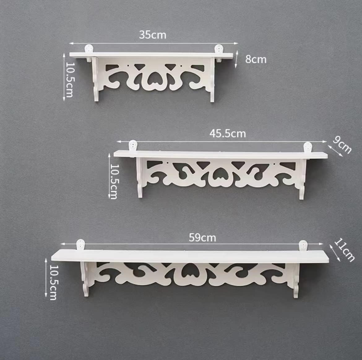 Kokey-xy decorative floating shelves set in three sizes with intricate designs for stylish wall decor
