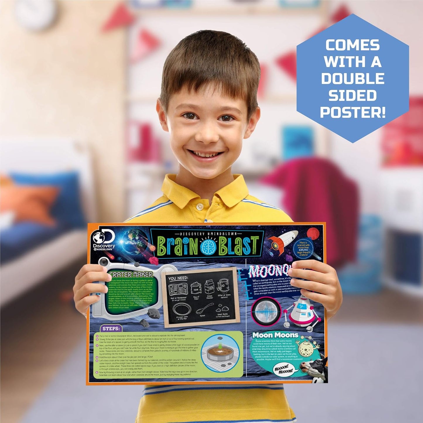 Discovery Brain Blast model engine kit for kids with a double-sided poster included for learning fun