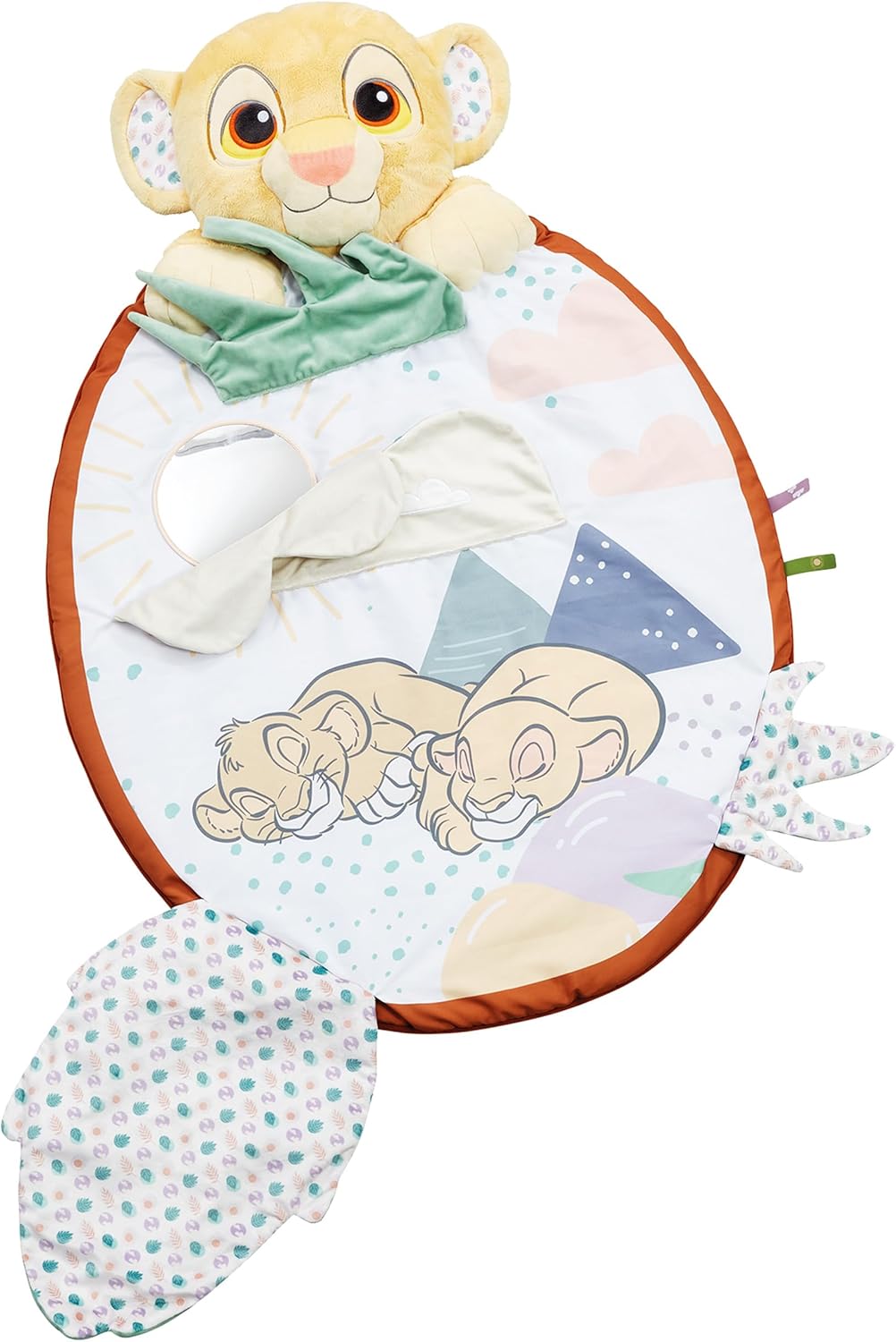 Disney Lion King playmat for babies featuring a Simba plush and interactive design for sensory play