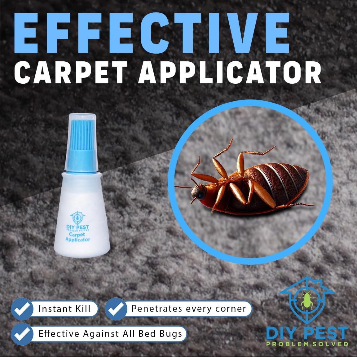 DIY PEST Effective Carpet Applicator for bed bug treatment kit safe for children with instant kill feature