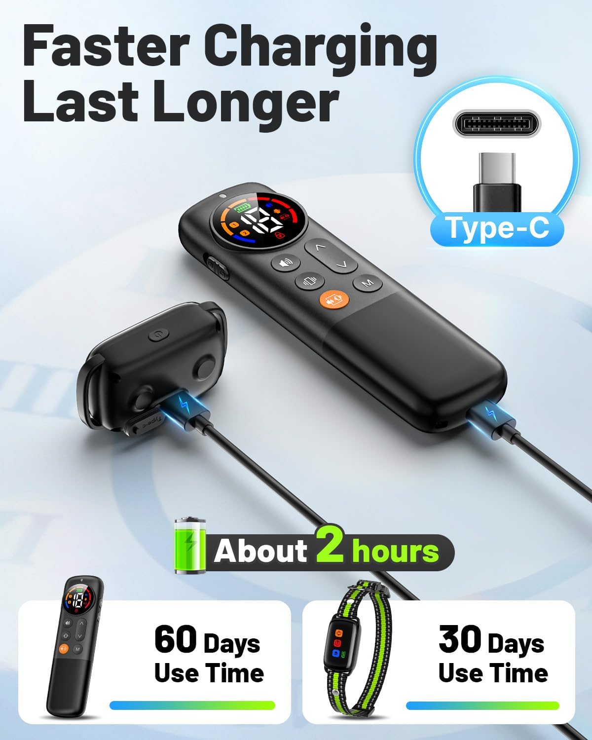 Zwepry dog training collar with remote featuring fast charging and long battery life for effective training