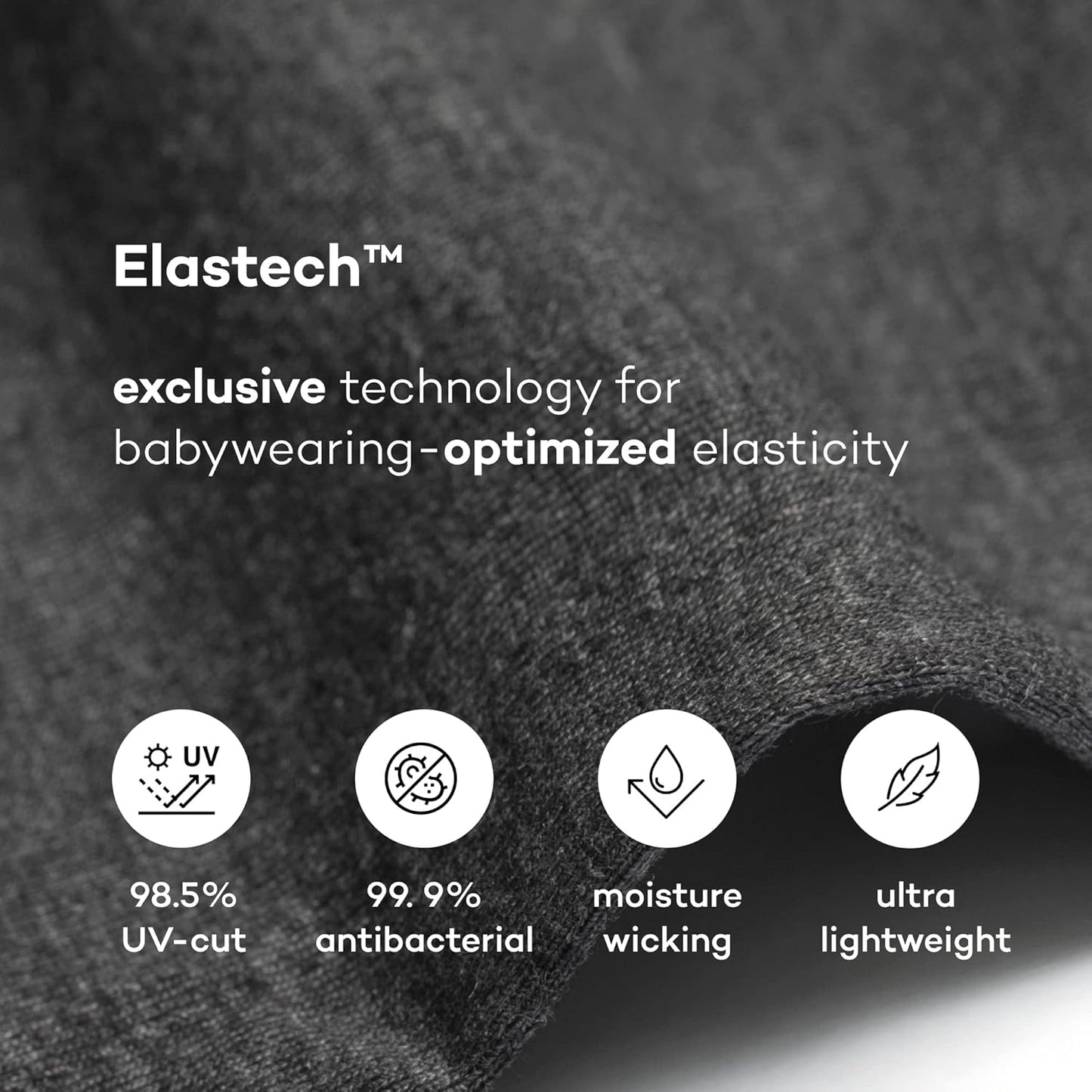 Close-up of lightweight infant carrier for mums featuring Elastetech technology for optimal babywearing