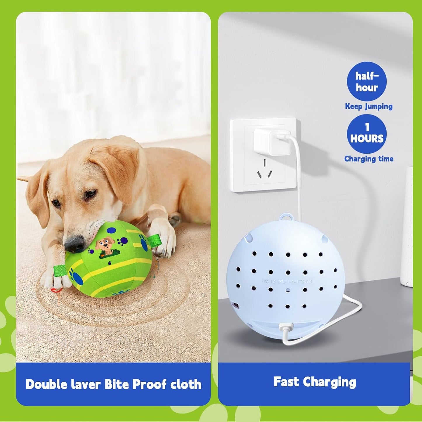 TAUCHGOE electric dog ball toy featuring bite proof cloth and fast charging design