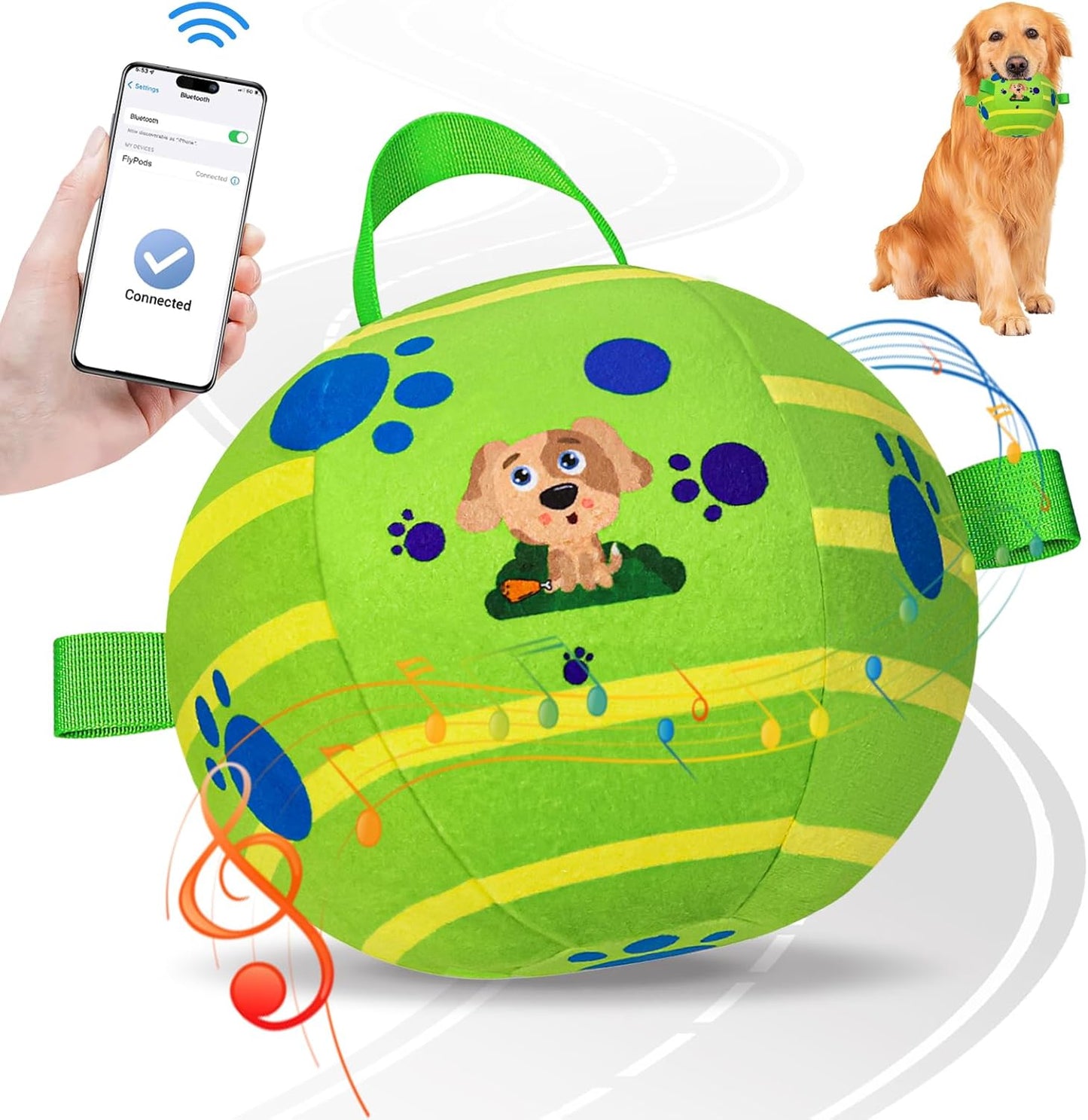 TAUCHGOE electric dog ball toy featuring Bluetooth control and playful design for engaging pet fun