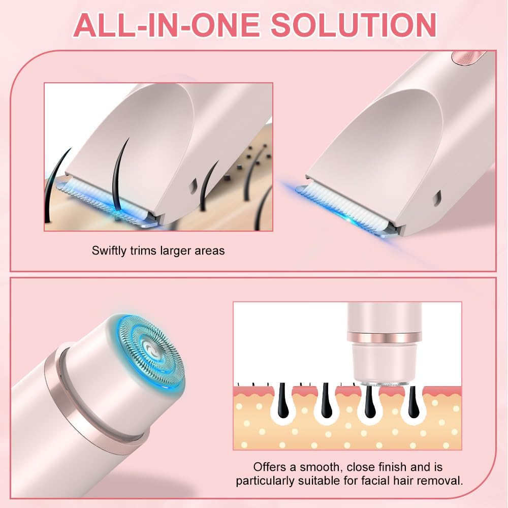 JINPUS electric lady shaver for women featuring an all-in-one solution for facial hair removal