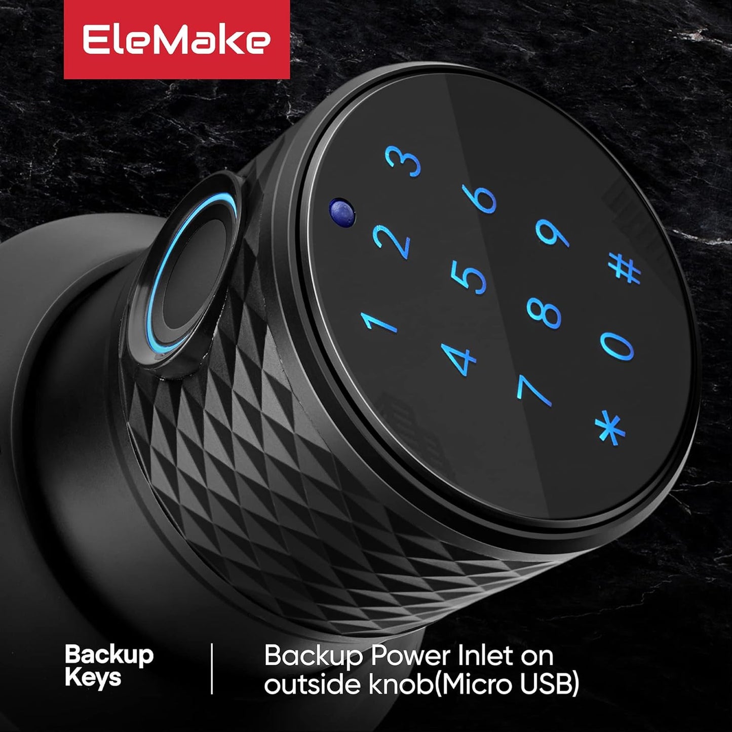 Bravex smart door lock with fingerprint feature and illuminated keypad for easy access