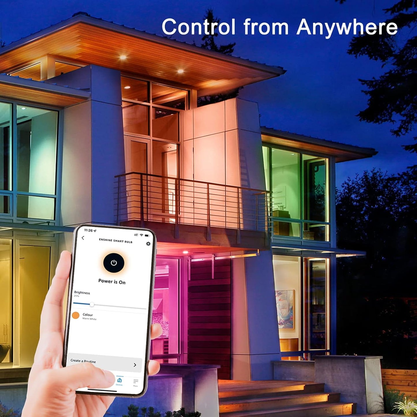 Enshine GU10 smart bulb compatible with Alexa, enabling remote control and vibrant lighting for your home