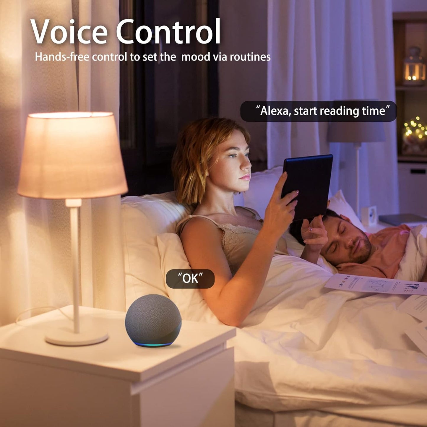 Enshine GU10 smart bulb compatible with Alexa, providing voice control for home lighting settings